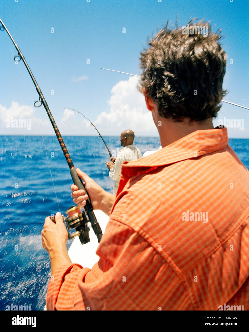 L'uomo la pesca in mare, Islamorada, Florida, Stati Uniti d'America Foto  stock - Alamy