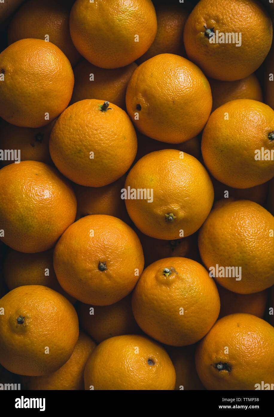 Vista aerea del fresco e salutare le arance Foto Stock