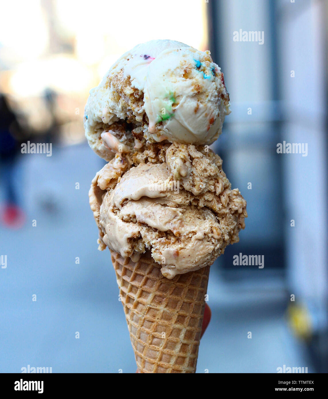 Close-up di cono gelato Foto Stock