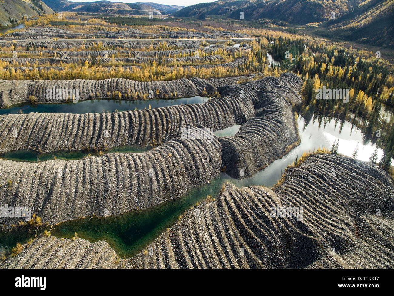 Angolo di Alta Vista della miniera d'oro Foto Stock