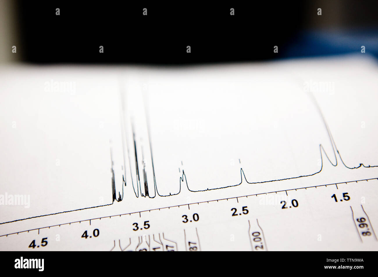 Close-up di stampa al laboratorio Foto Stock