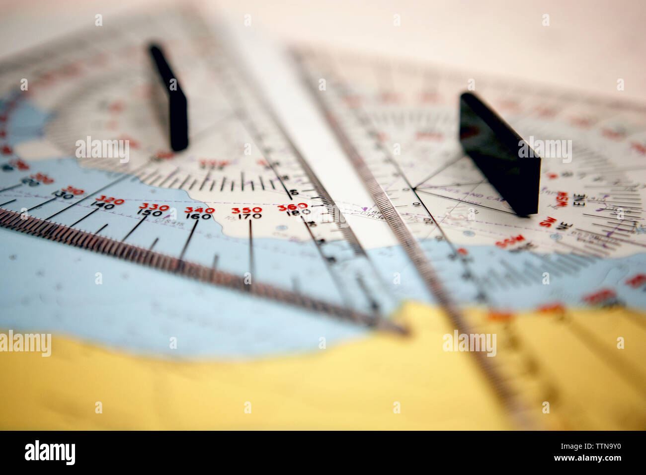 Impostare le piazze sulla mappa Foto Stock