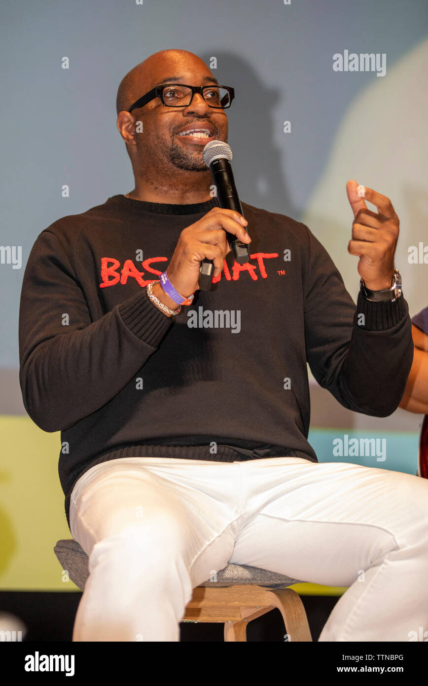 Cannes, Francia, 17 giugno 2019, Kwame Alexander NY Times autore di bestseller partecipare - La potenza della storia a Cannes Lions Festival - Festival Internazionale di Creatività © ifnm / Alamy Live Foto Stock