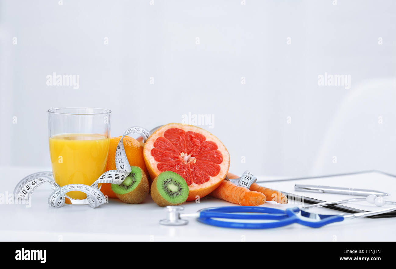 Luogo di lavoro del nutrizionista Foto Stock