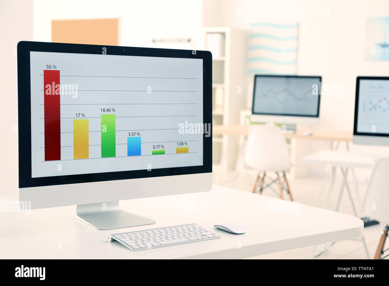I computer moderni in ufficio Foto Stock