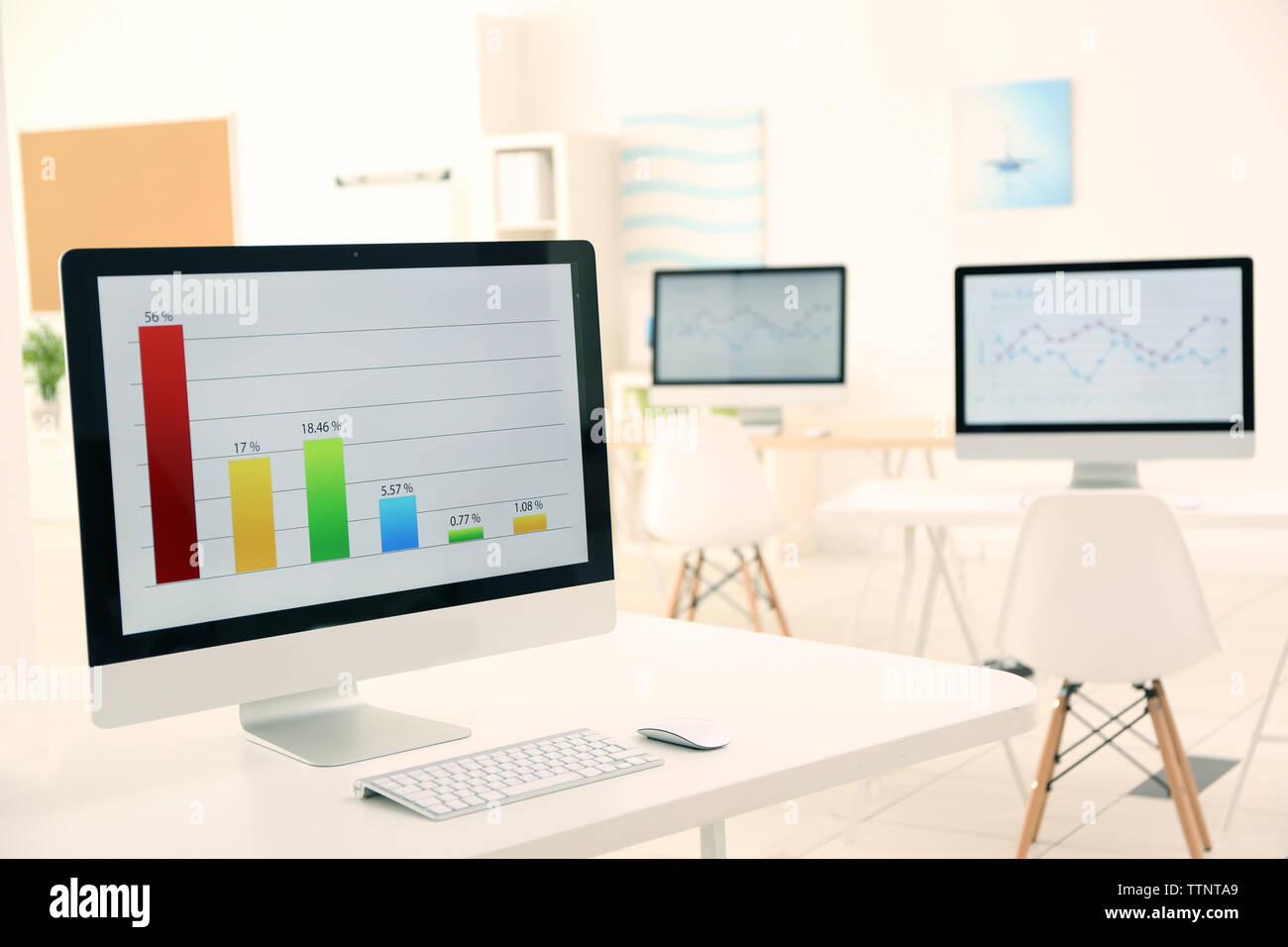 I computer moderni in ufficio Foto Stock
