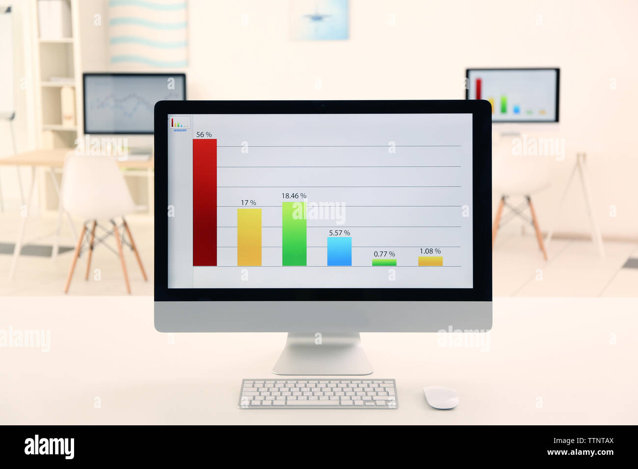 I computer moderni in ufficio Foto Stock