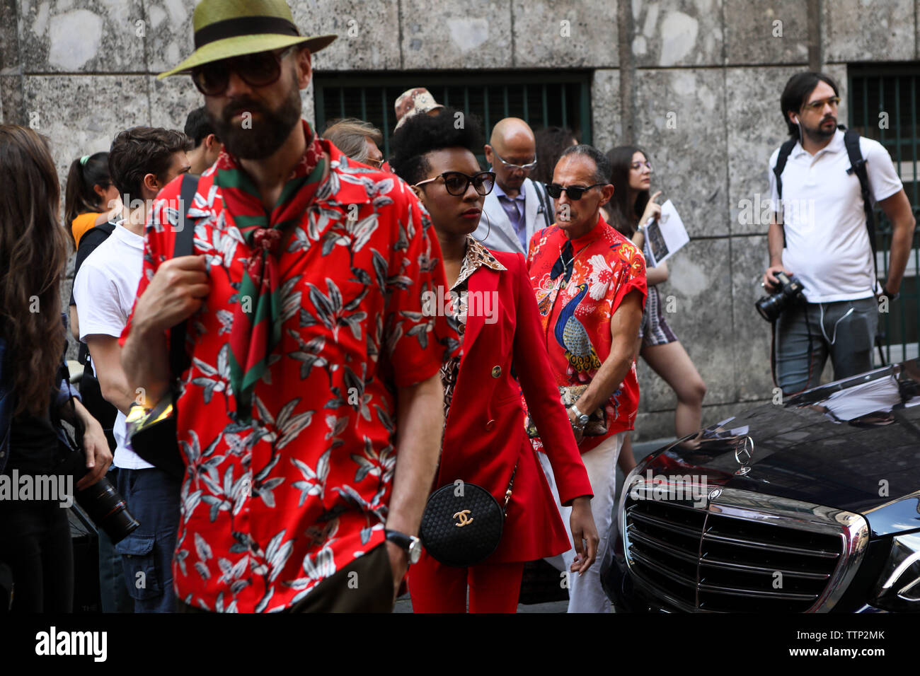 Giorgio Armani - Arrivi - Milano Moda Uomo Settimana Primavera/Estate 2019 - Il 17 giugno 2019 Foto Stock