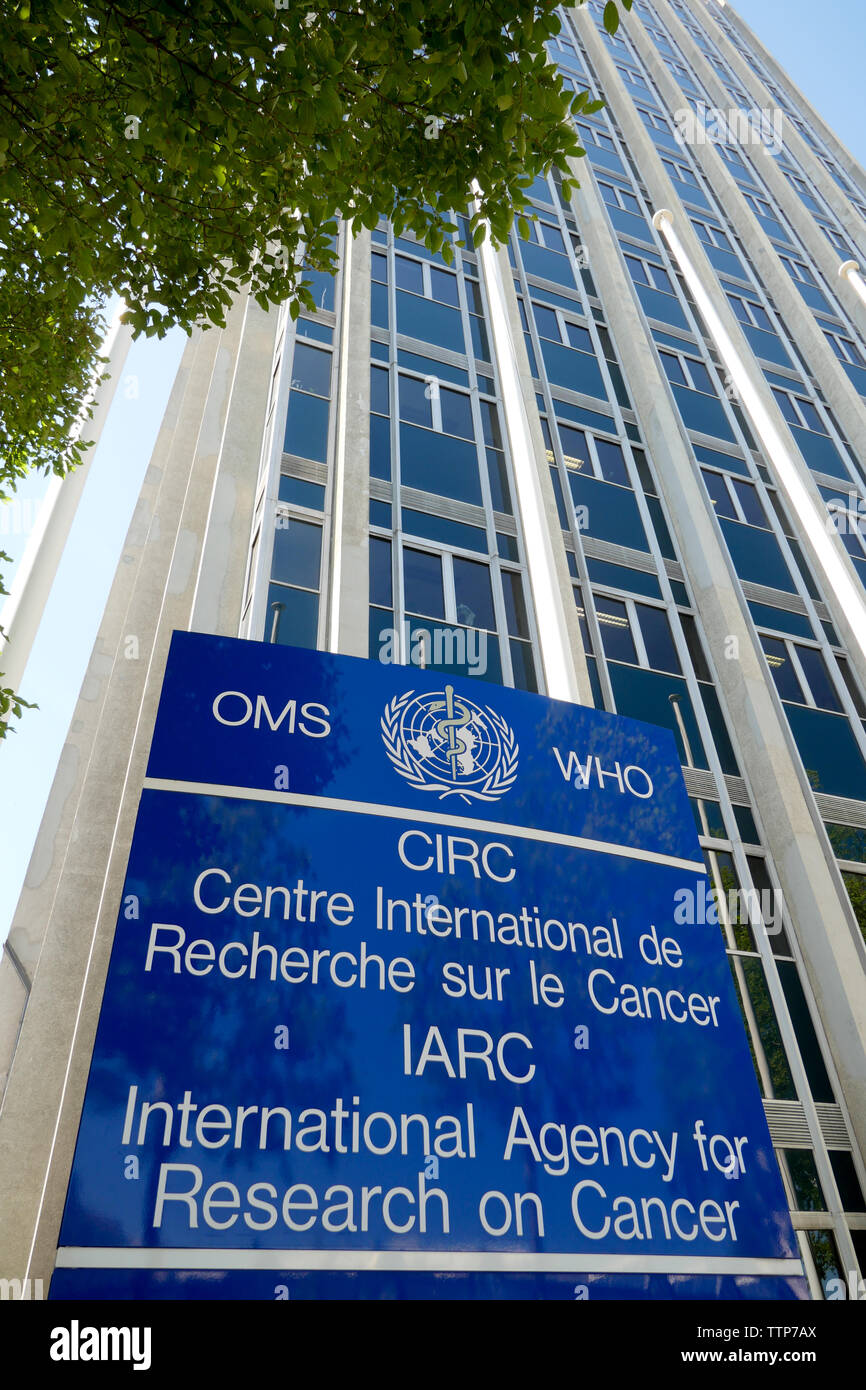 Agenzia internazionale per la ricerca sul cancro (IARC) edificio, Lione, Francia Foto Stock