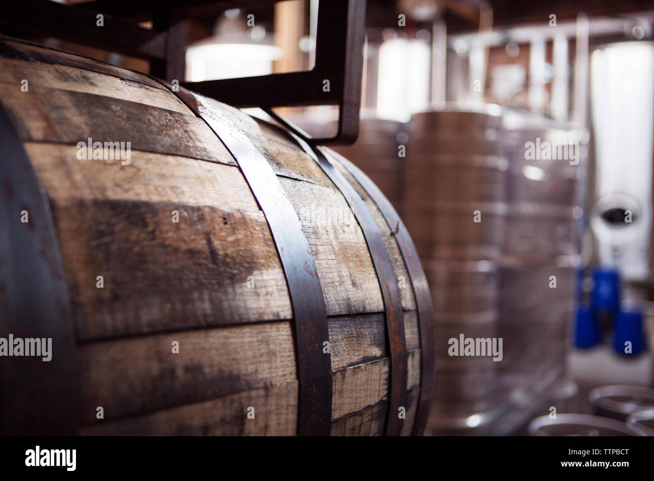 Close-up di canna alla birreria Foto Stock