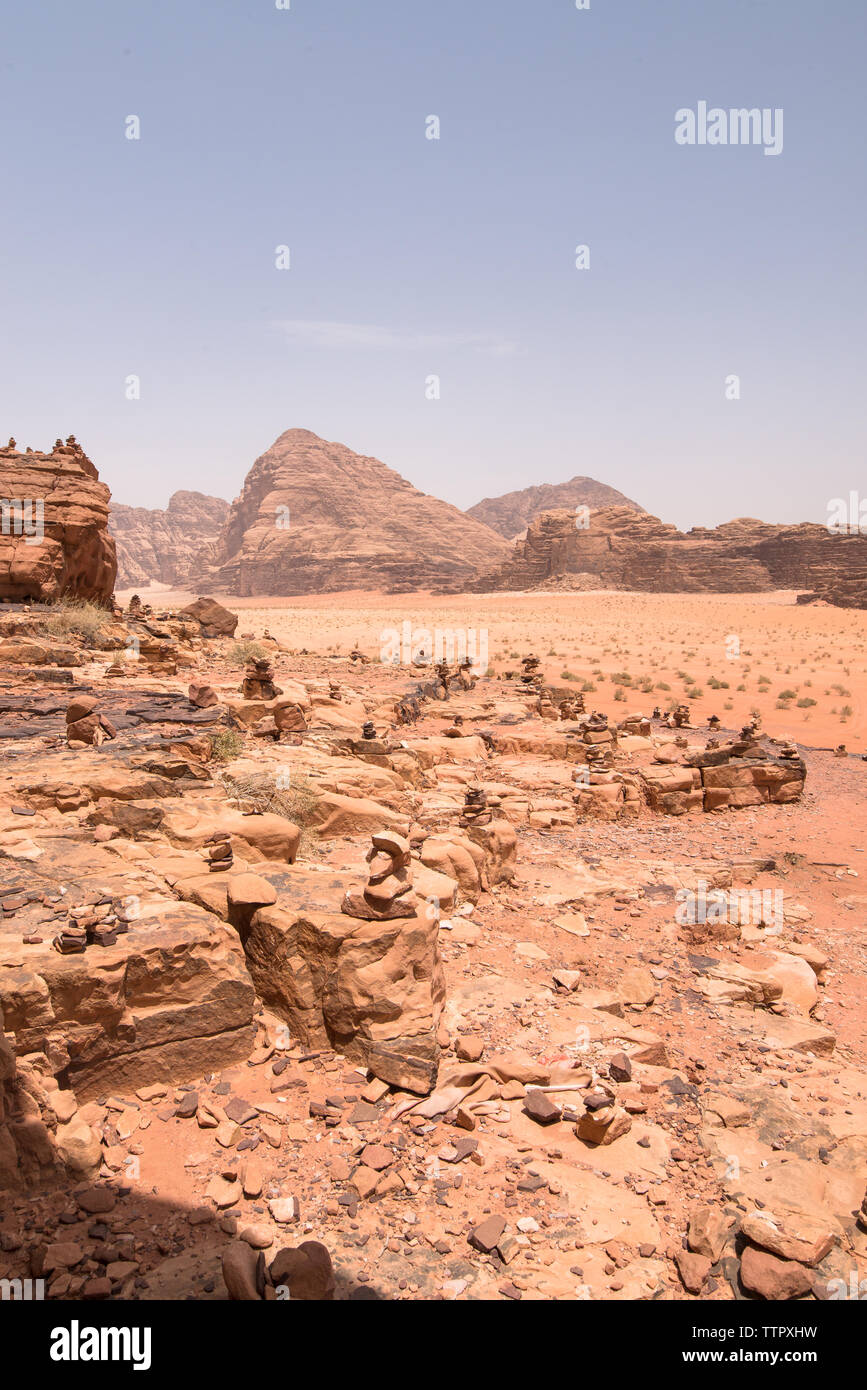 Wadi Rum Rock pile Foto Stock