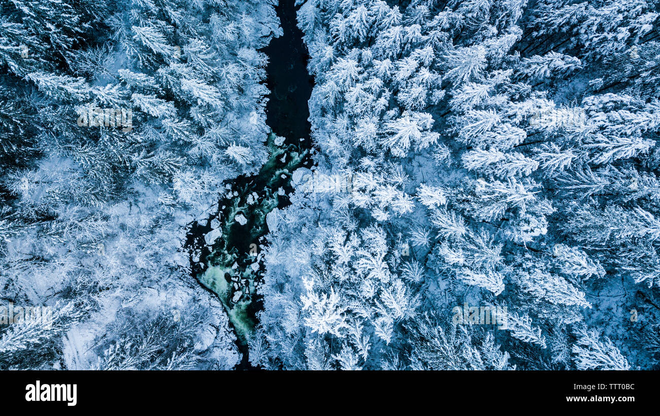 Inverno Fiume Fotografia aerea Foto Stock