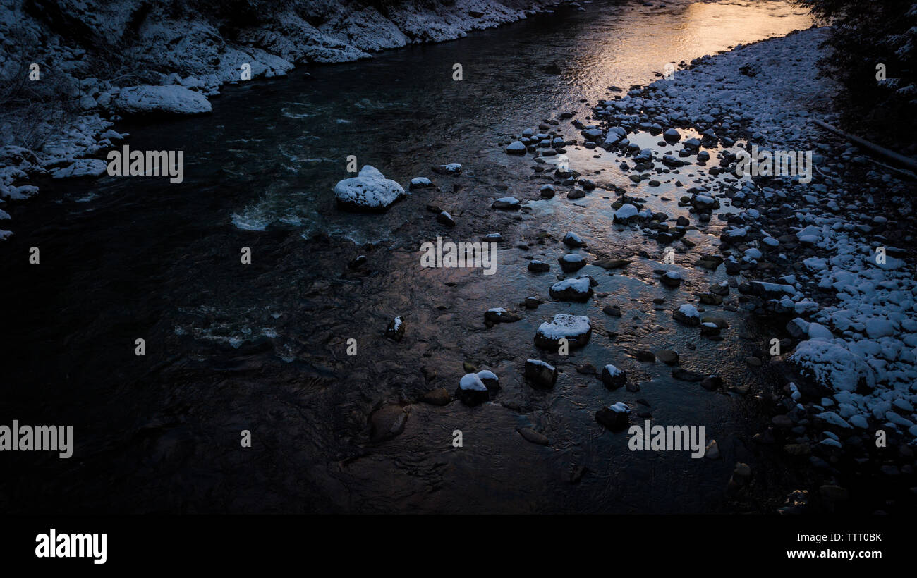 Inverno Fiume Fotografia aerea Foto Stock