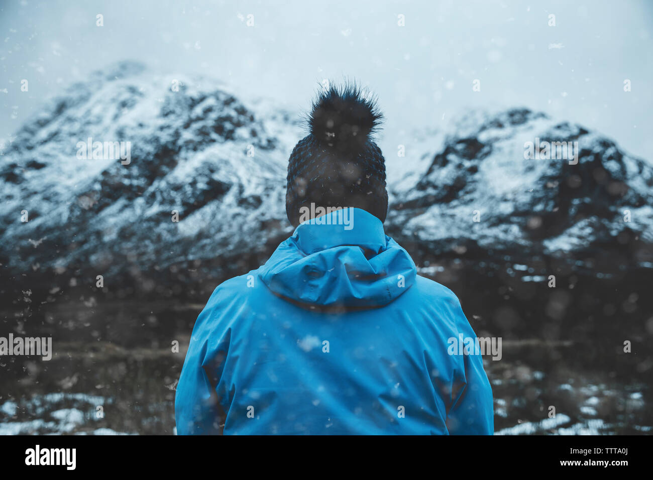 Montagna paesaggio invernale Winter Snow in Glencoe Scozia Scotland Foto Stock