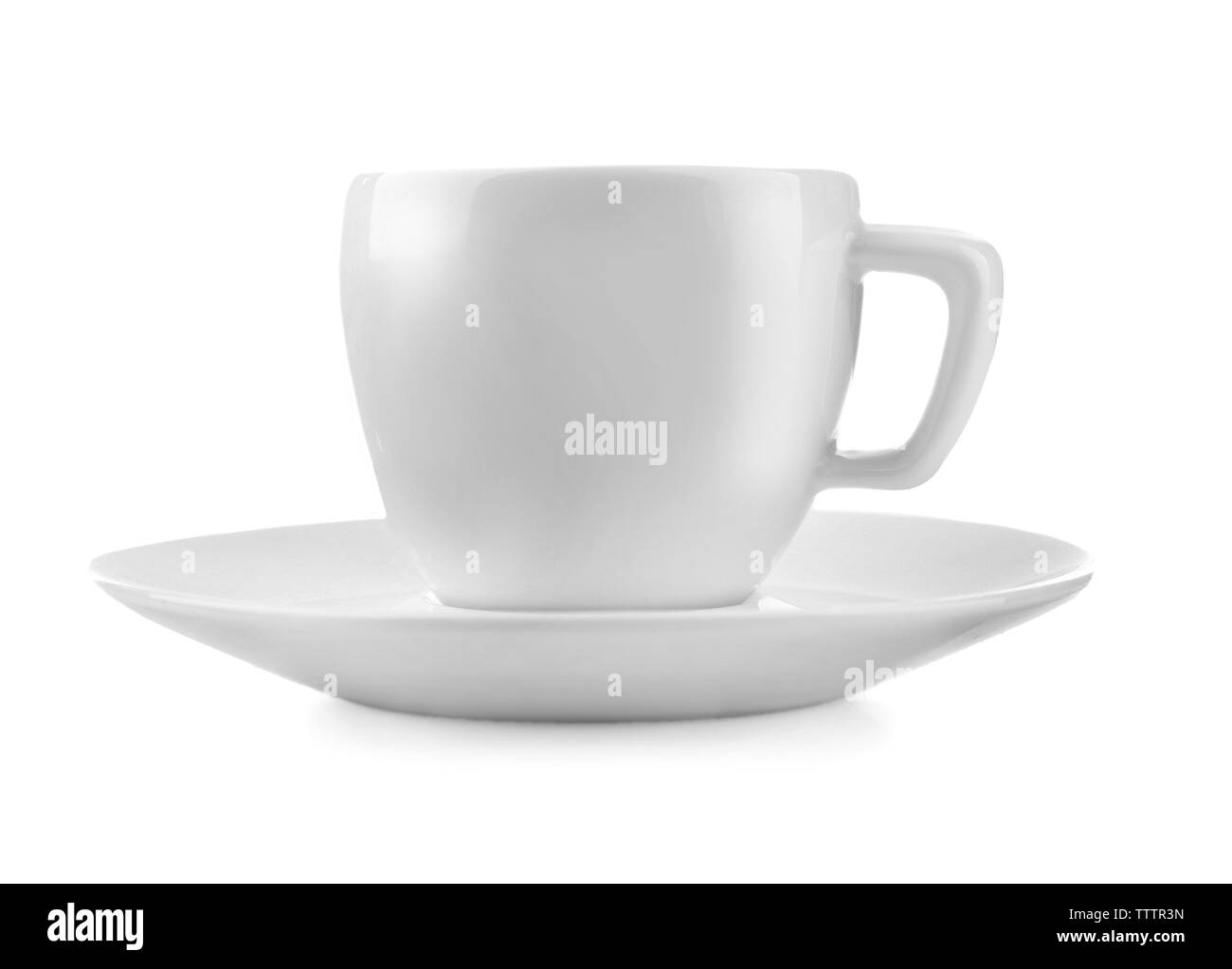 Tazza di caffè fresco su sfondo bianco Foto Stock Tazza di caffè fresco su sfondo bianco Foto Stock