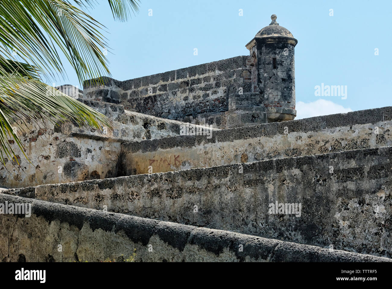 San Lucas, parte delle mura della città vecchia, Cartagena, sito Patrimonio Mondiale dell'UNESCO, Dipartimento di Bolivar, Colombia Foto Stock