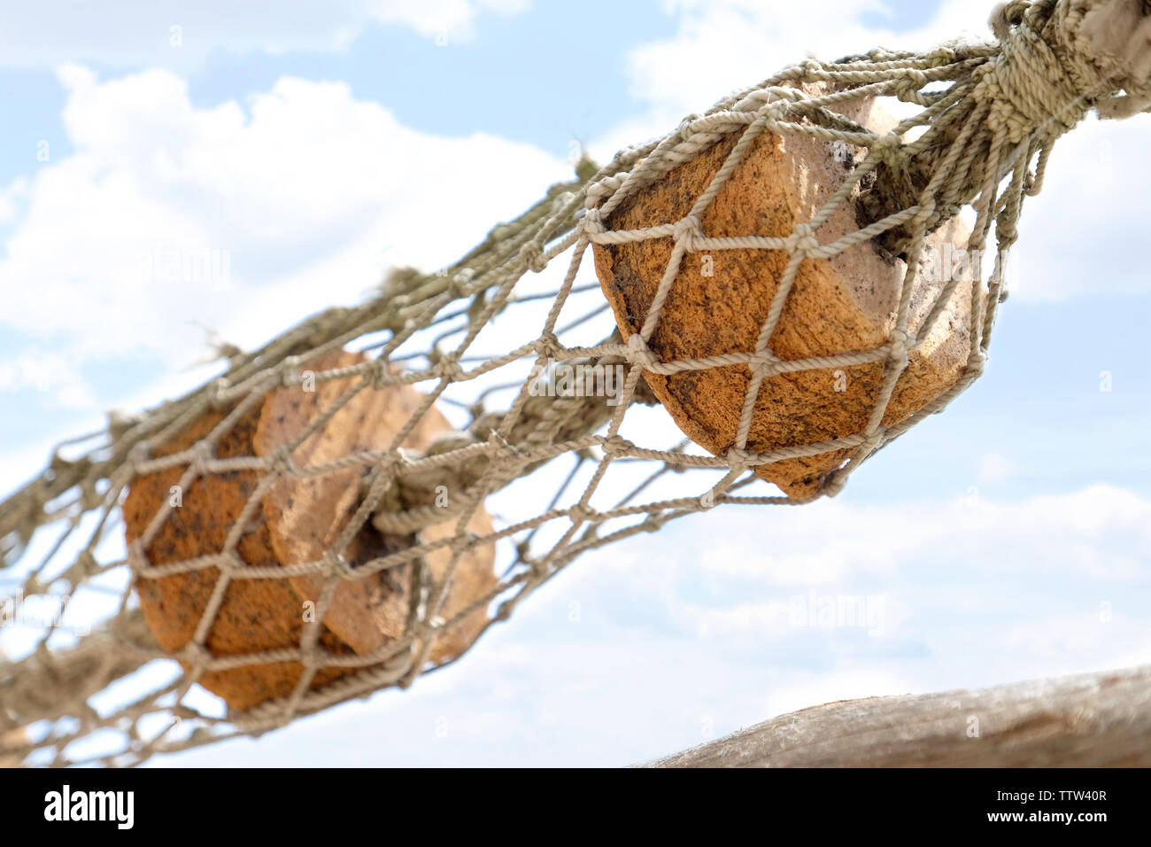 Galleggiante in rete da pesca.Closeup Foto Stock