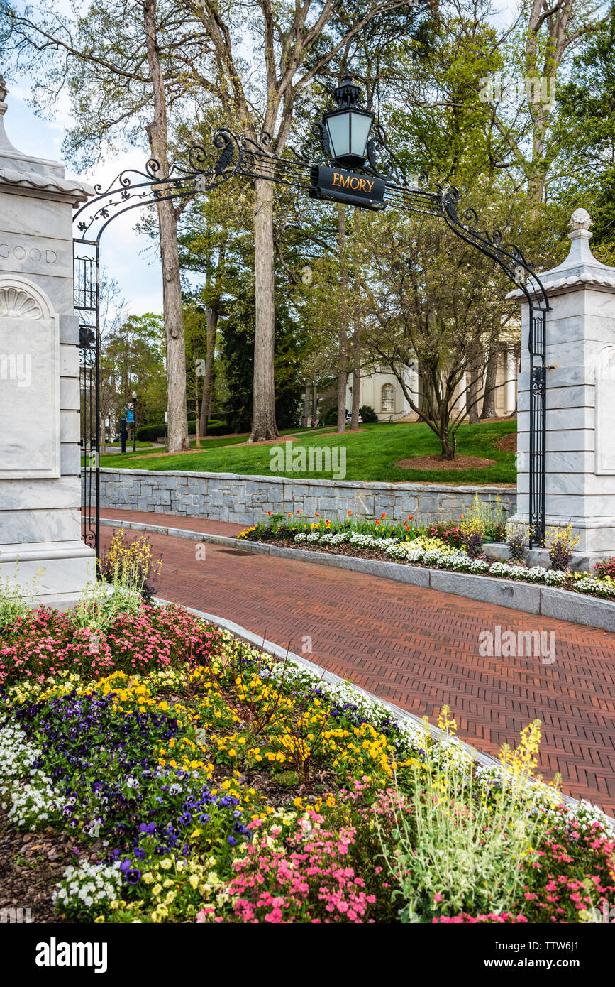 Ingresso alla Emory University in Atlanta, Georgia. (USA) Foto Stock