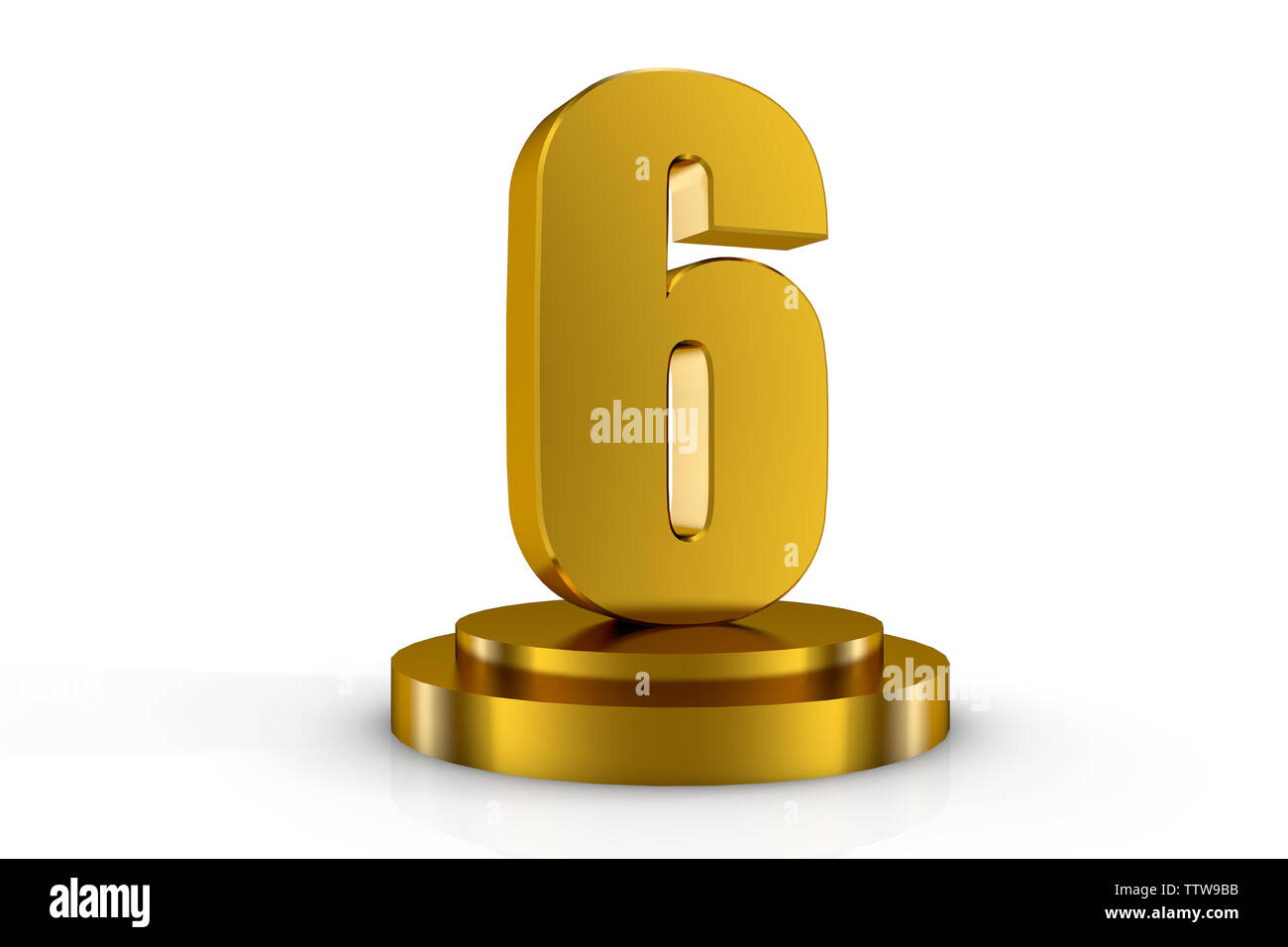 3d illuminato numero 6 Foto Stock