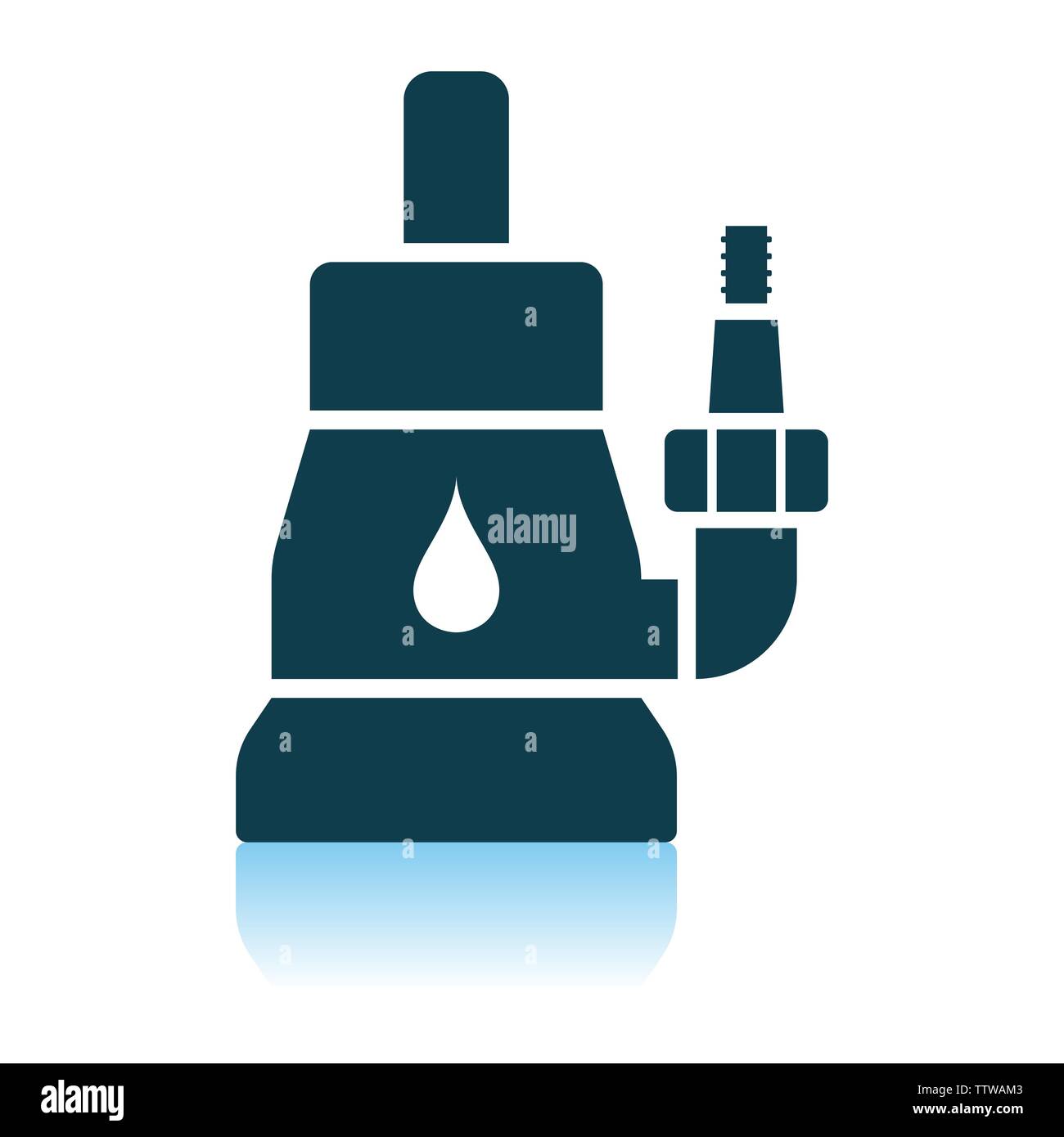 Sommergibile pompa acqua icona. Ombra di Design di riflessione. Illustrazione Vettoriale. Illustrazione Vettoriale