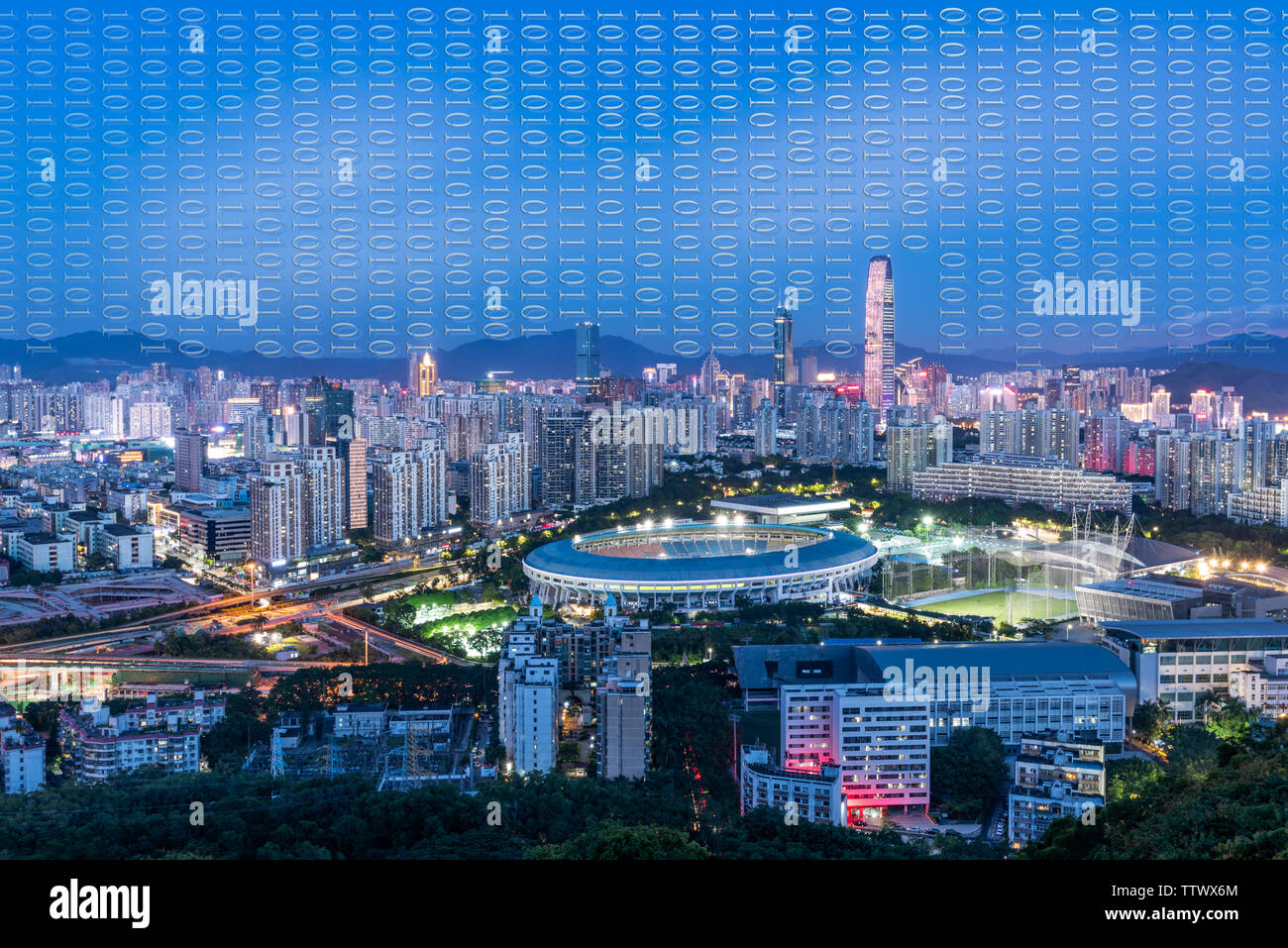 Shenzhen architettura urbana e di scienza e tecnologia Concept Foto Stock