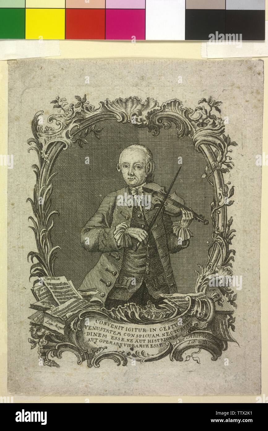 Mozart, Leopold, incisione su rame e l'attacco senza artista della firma, Additional-Rights-Clearance-Info-Not-Available Foto Stock