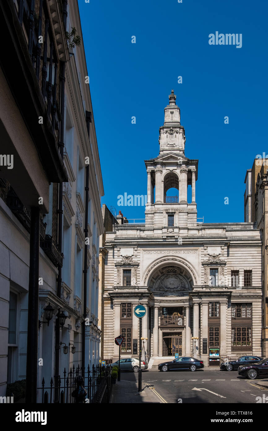 La terza chiesa di Cristo, scienziato, London è un ramo della prima Chiesa di Cristo, scienziato a Boston negli Stati Uniti. Il Curzon Street, London, England, Regno Unito Foto Stock