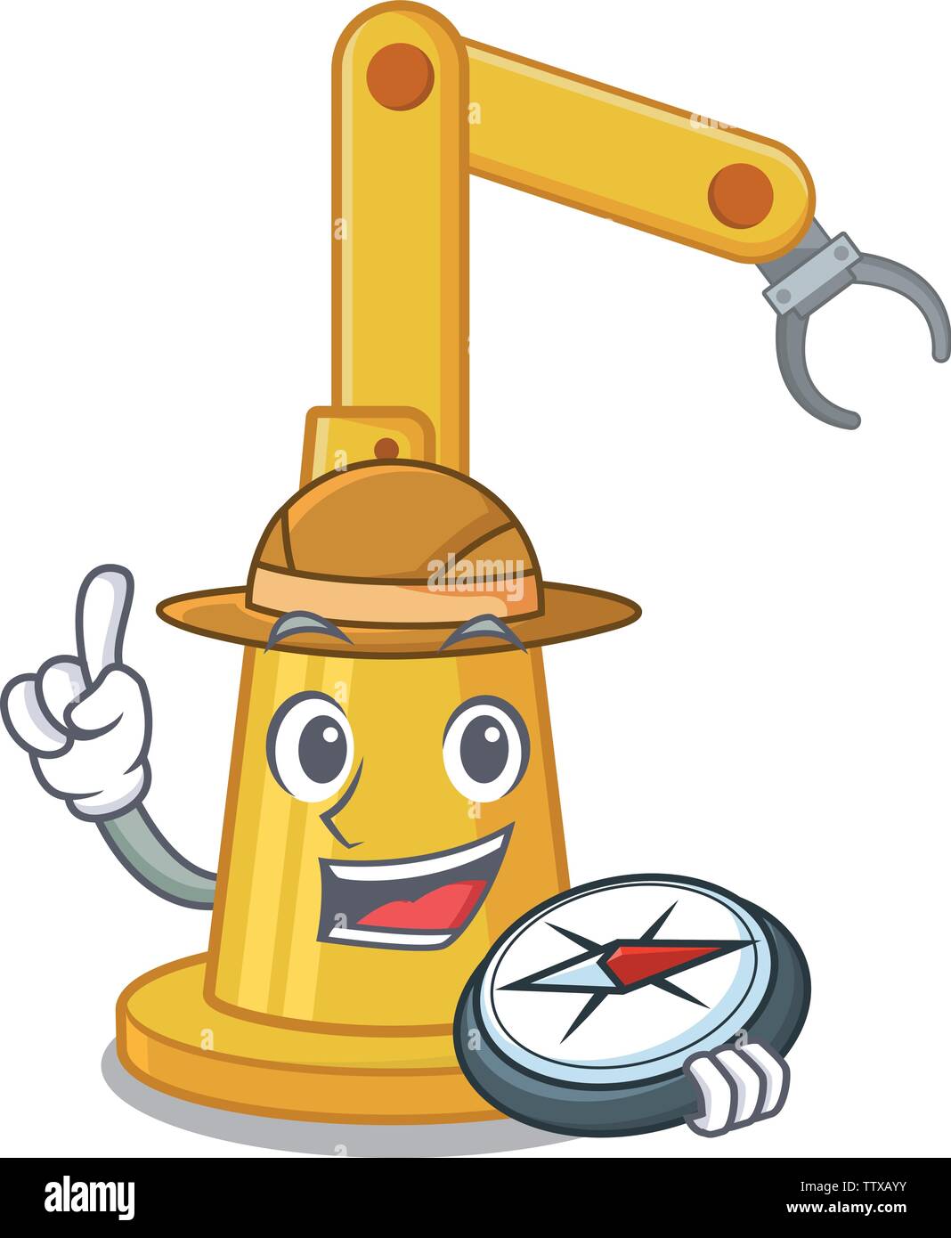 Explorer montaggio macchina di automazione nella tabella di caratteri Illustrazione Vettoriale