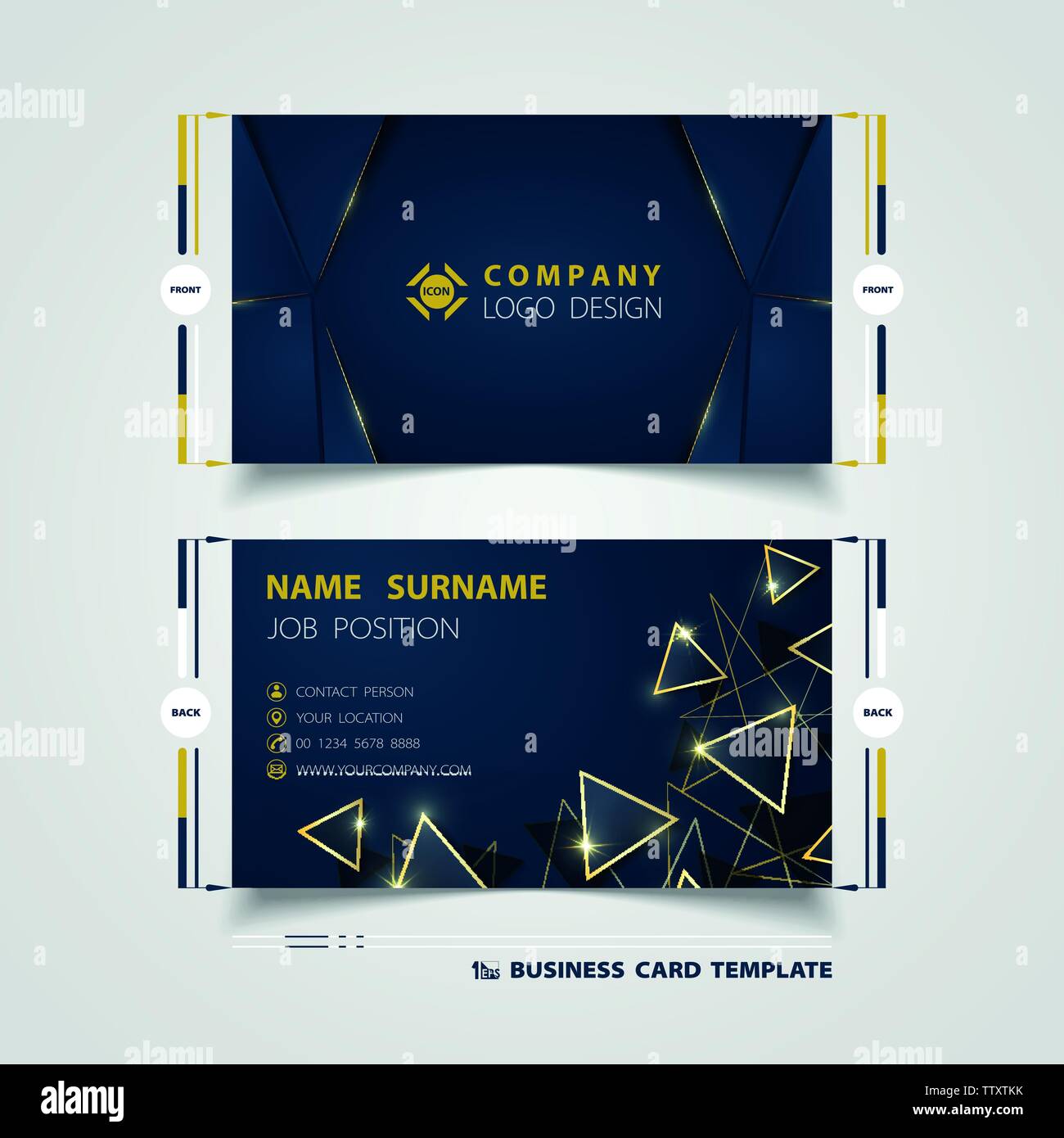 Abstract di gradiente di lusso di colore blu nome business card modello. È possibile utilizzare per il nome di business card, progettazione del modello, modello di invito, opere d'arte. Illustrazione Vettoriale