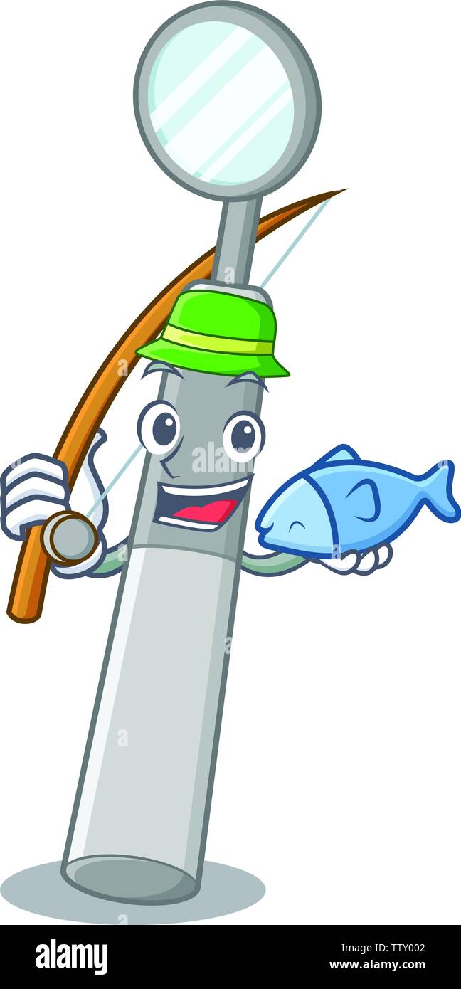 Pesca specchio dentale isolato in il carattere Illustrazione Vettoriale