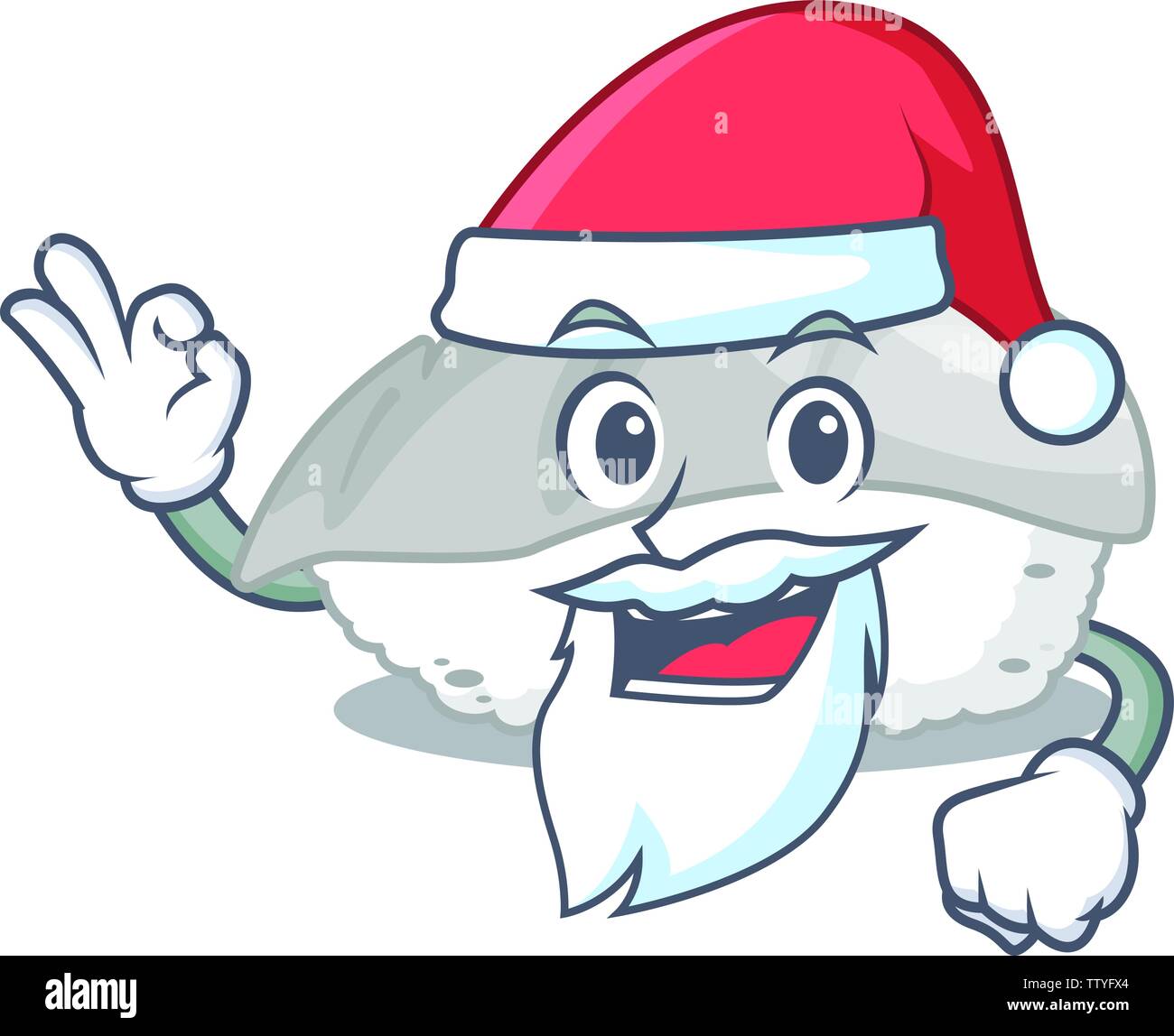 Santa ika sushi in personaggio scatola di pranzo Illustrazione Vettoriale