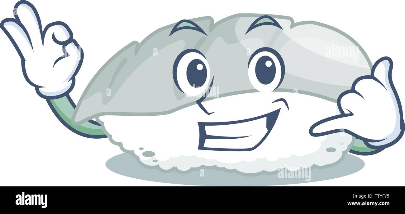 Call me ika sushi in personaggio scatola di pranzo Illustrazione Vettoriale