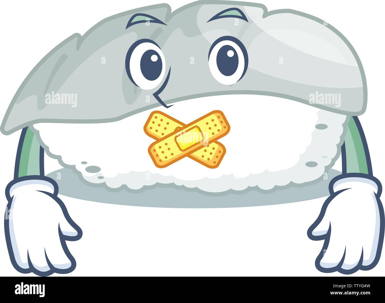 Silent ika sushi in personaggio scatola di pranzo Illustrazione Vettoriale