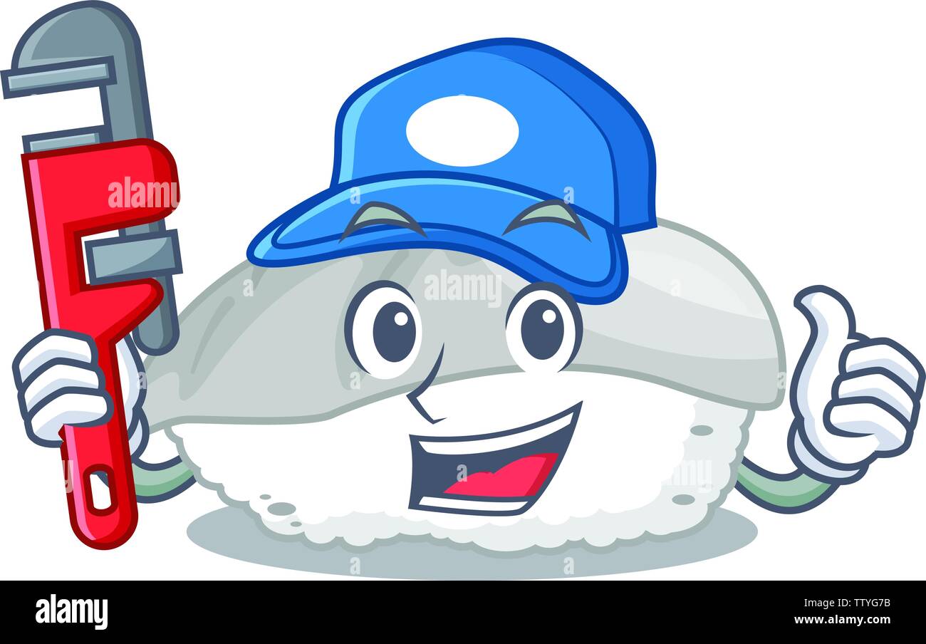 Plumber ika sushi in personaggio scatola di pranzo Illustrazione Vettoriale