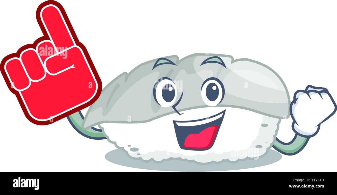 Dito di schiuma ika sushi in personaggio scatola di pranzo Illustrazione Vettoriale