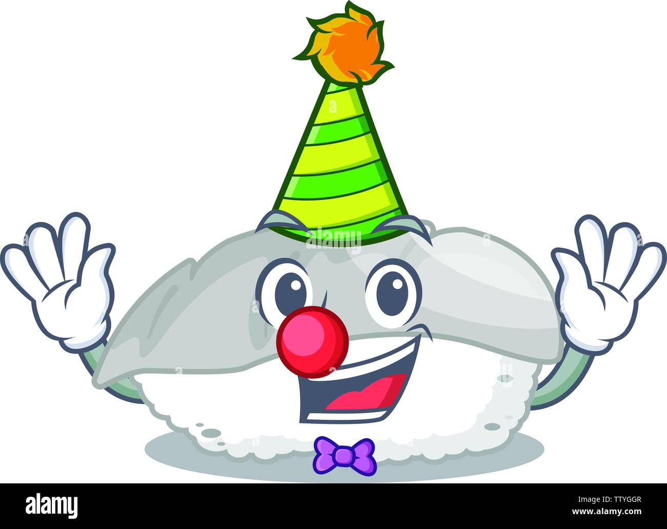 Clown ika sushi in personaggio scatola di pranzo Illustrazione Vettoriale