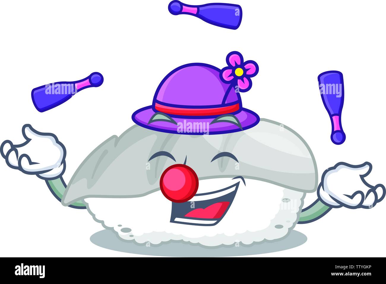 La giocoleria ika sushi in personaggio scatola di pranzo Illustrazione Vettoriale