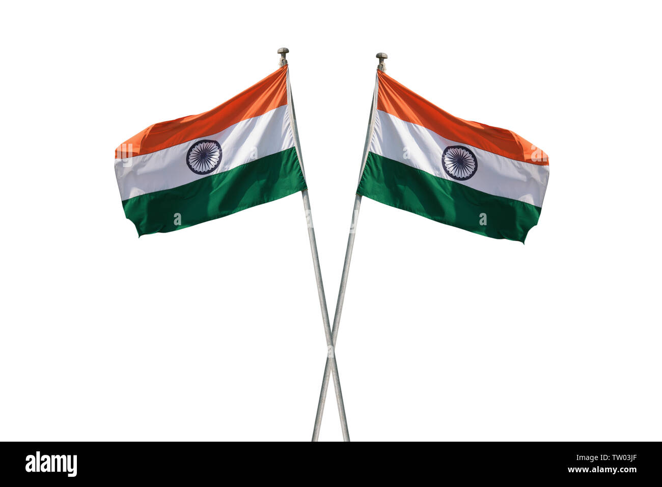 Primo piano delle bandiere indiane Foto Stock