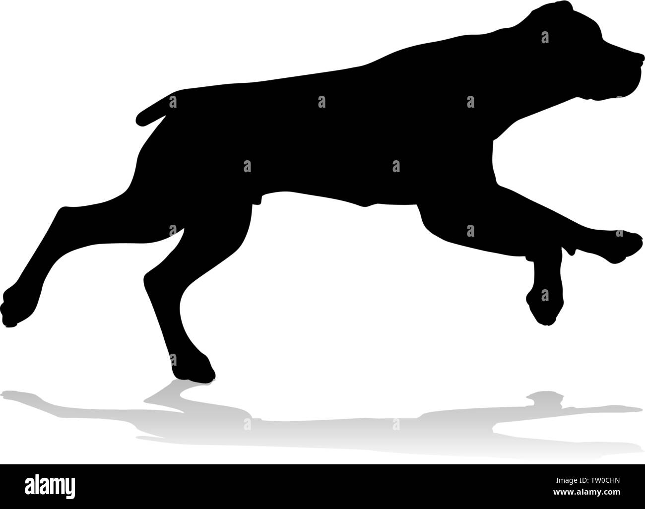 Silhouette cane animale domestico Illustrazione Vettoriale