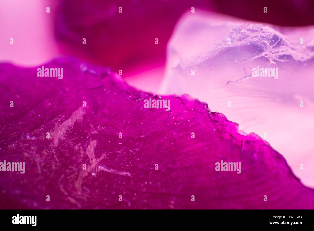 Foto macro di silice lettiera. biossido di silicio cristalli Foto Stock