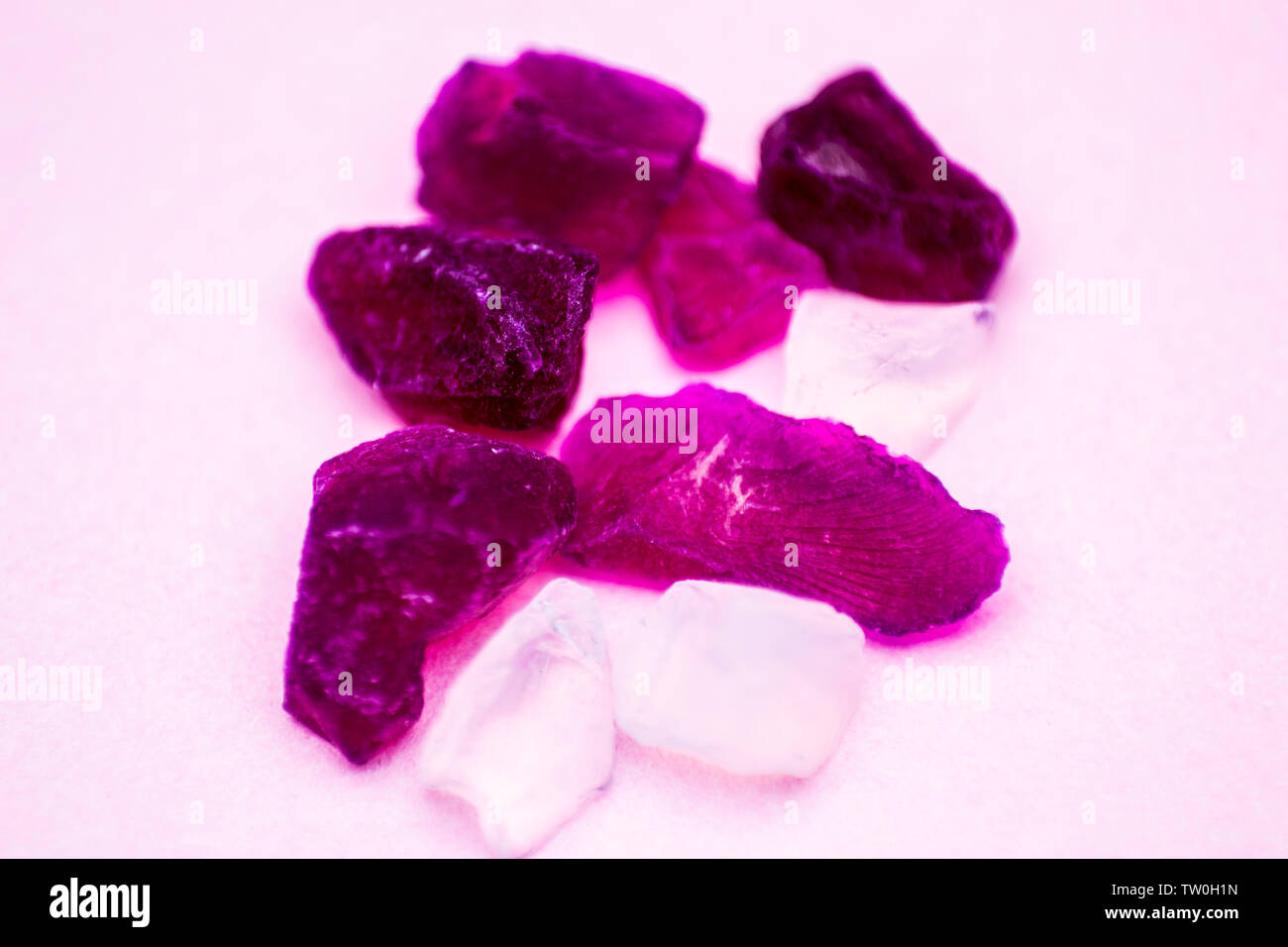 Foto macro di silice lettiera. biossido di silicio cristalli Foto Stock