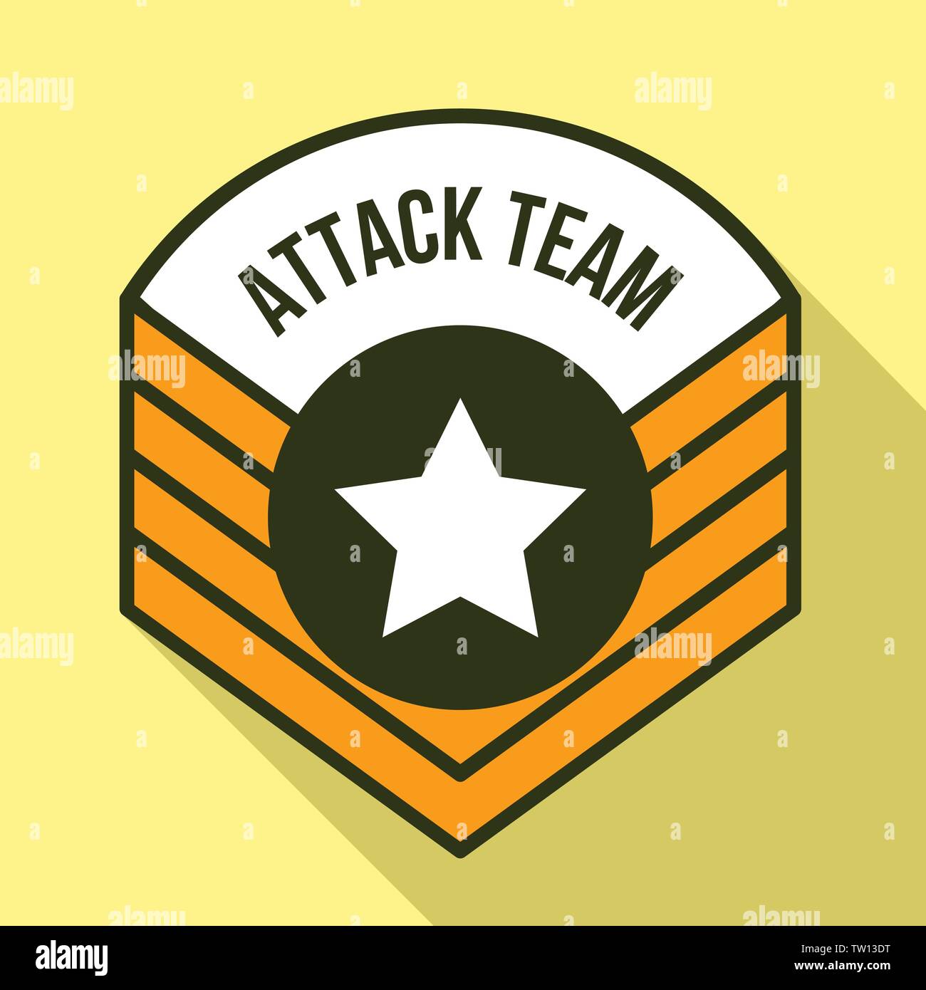 Attack team logo. Illustrazione piana del team di attacco logo vettoriali per il web design Illustrazione Vettoriale