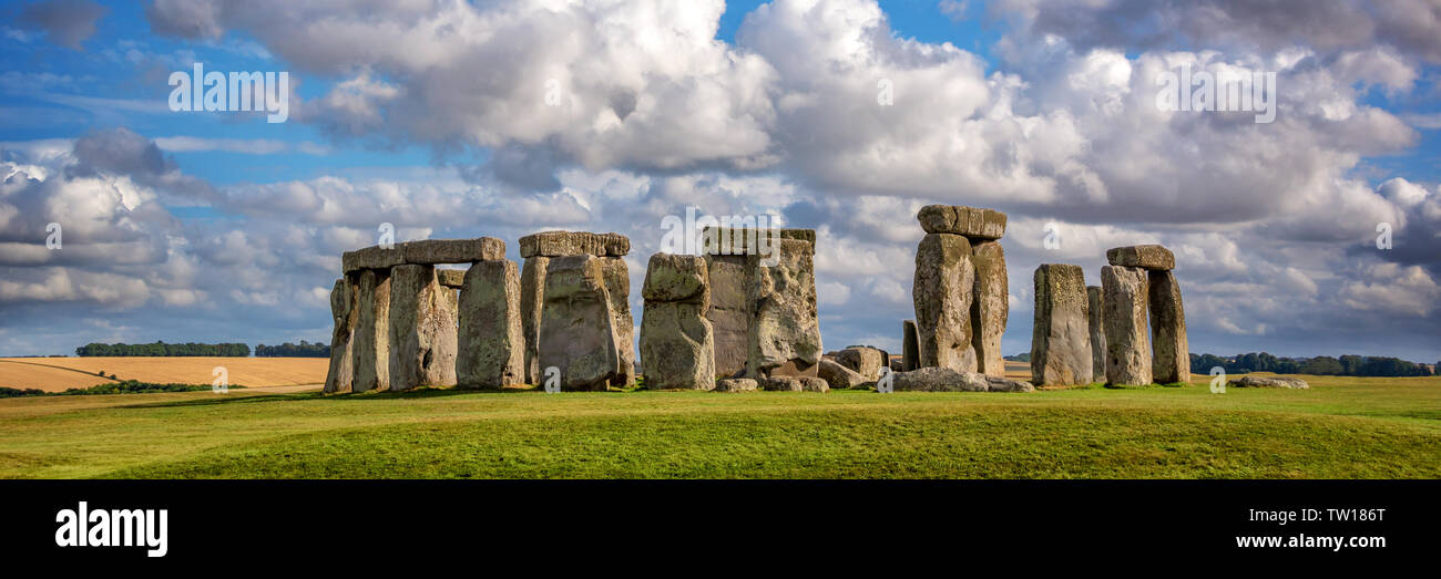 Panorama di Stonehenge, Regno Unito Foto Stock