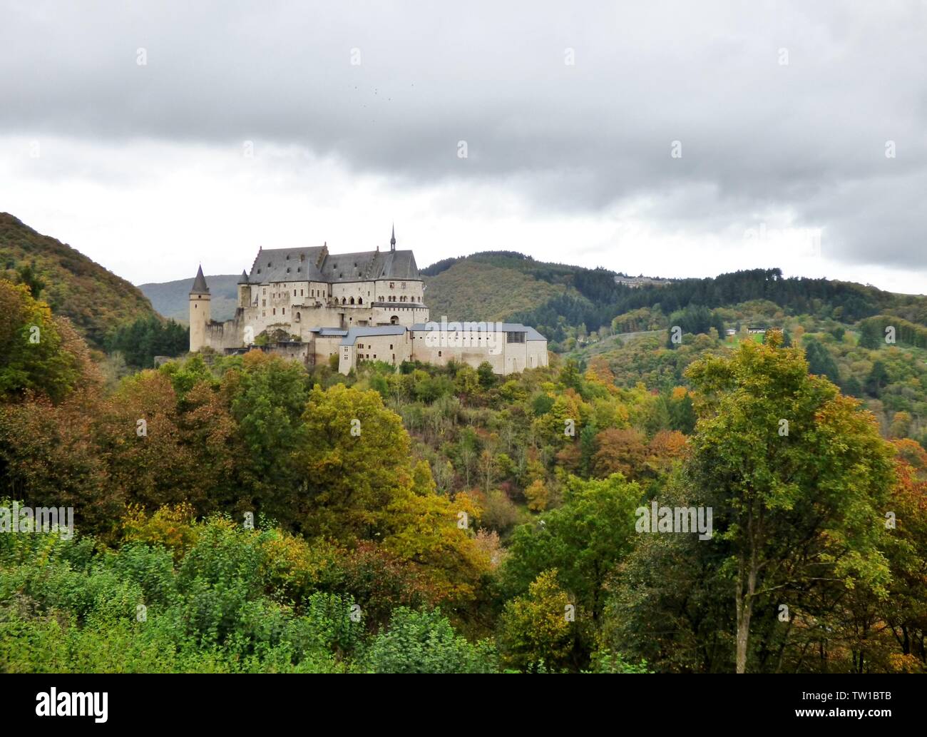 Castello Bourscheid Lussemburgo Foto Stock