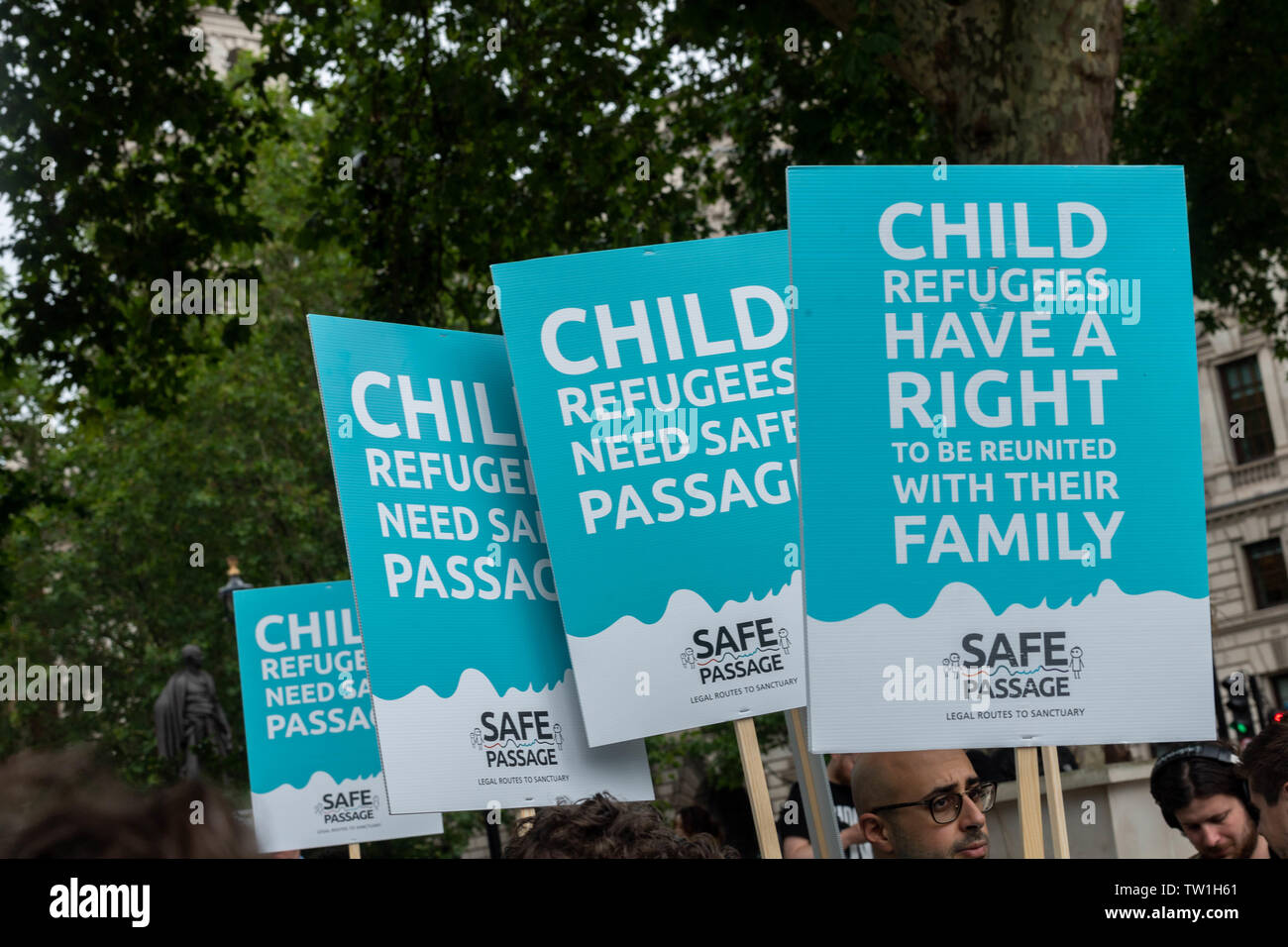Londra 18 giugno 2019 passaggio sicuro campagna; una campagna che cerca di garantire un passaggio sicuro per unaccompaned i bambini rifugiati Credit Ian Davidson/Alamy Live News Foto Stock