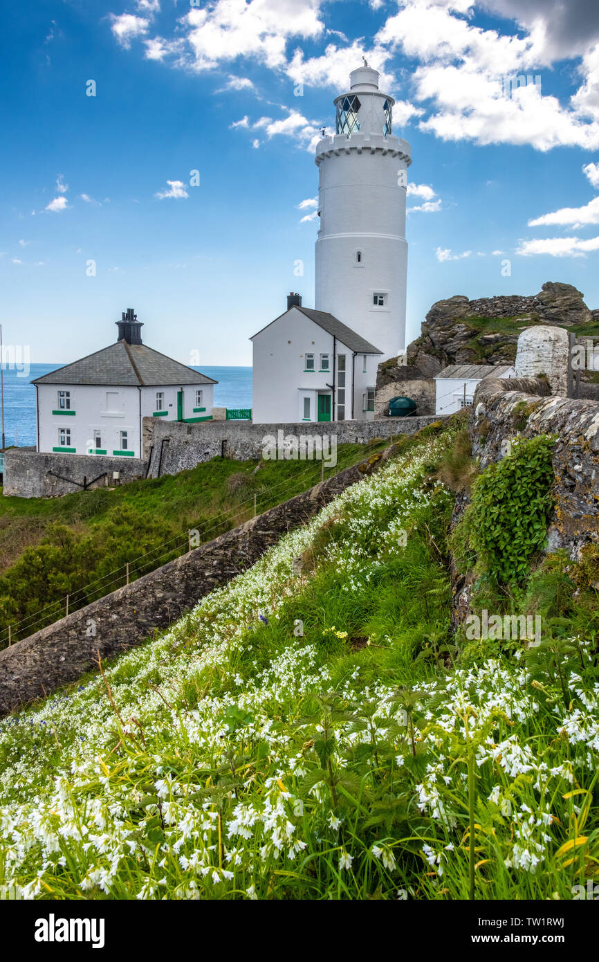 Il punto di inizio del faro, Devon Foto Stock