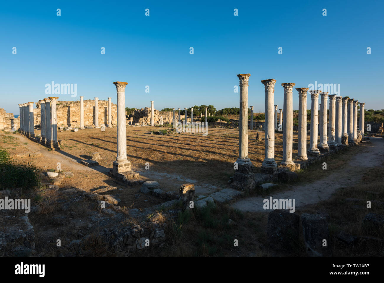 Le antiche rovine di Salamina, Famagosta, Cipro. Foto Stock
