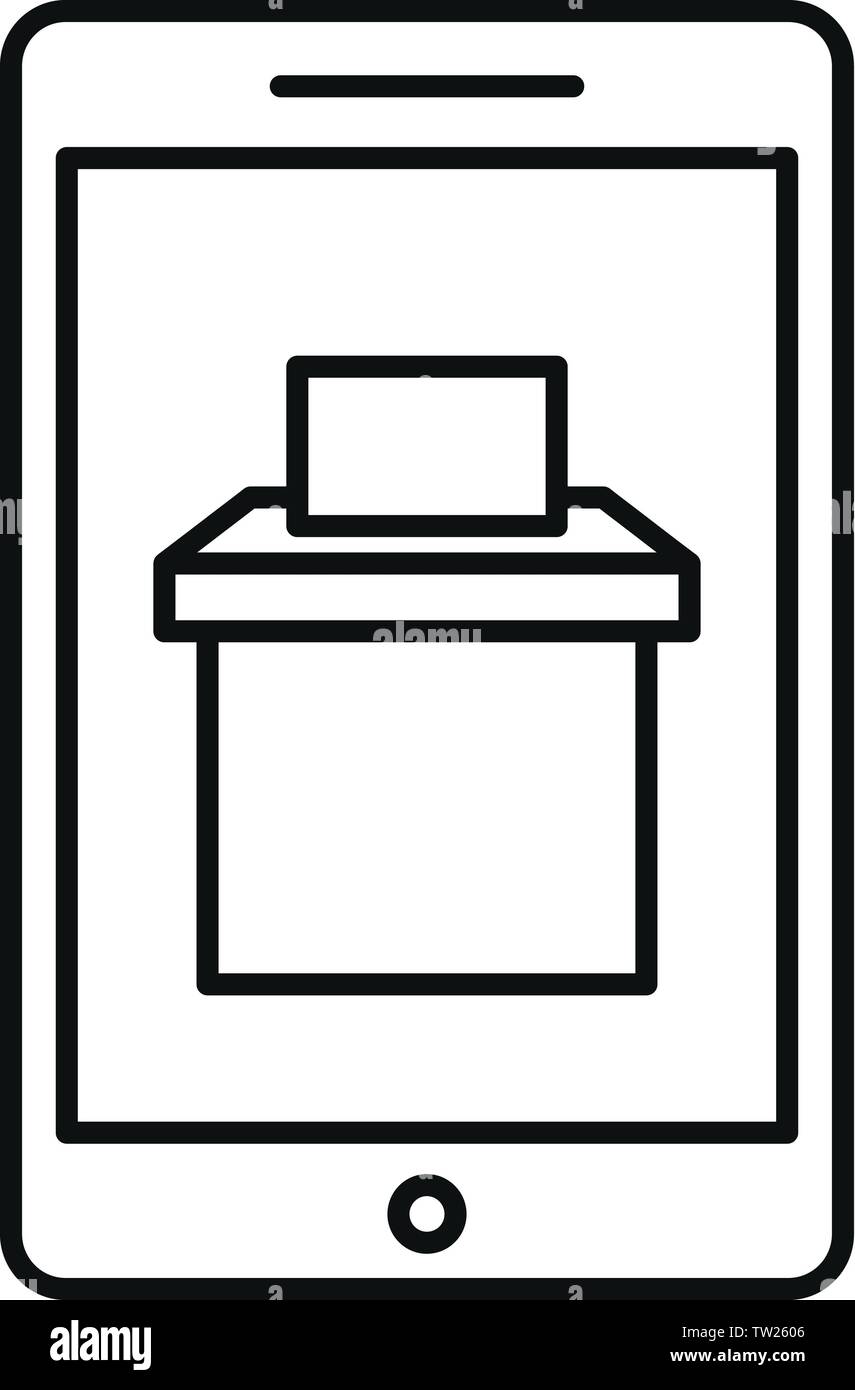 Online urne icona. In linea di contorno urna icona vettoriali per il web design isolato su sfondo bianco Illustrazione Vettoriale