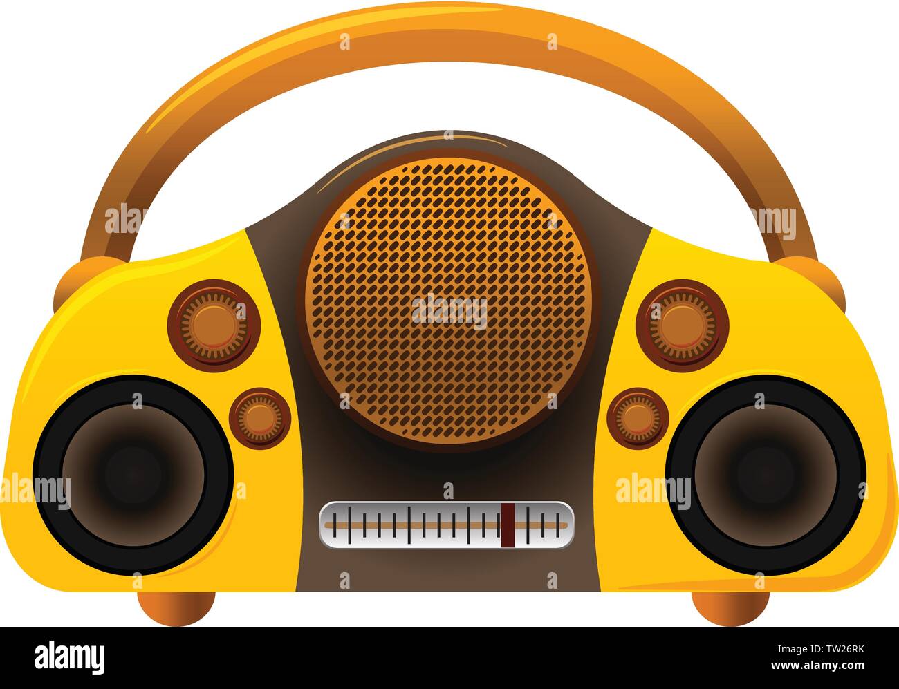 Boombox icona radio. Cartoon di boombox radio icona vettoriali per il web design isolato su sfondo bianco Illustrazione Vettoriale