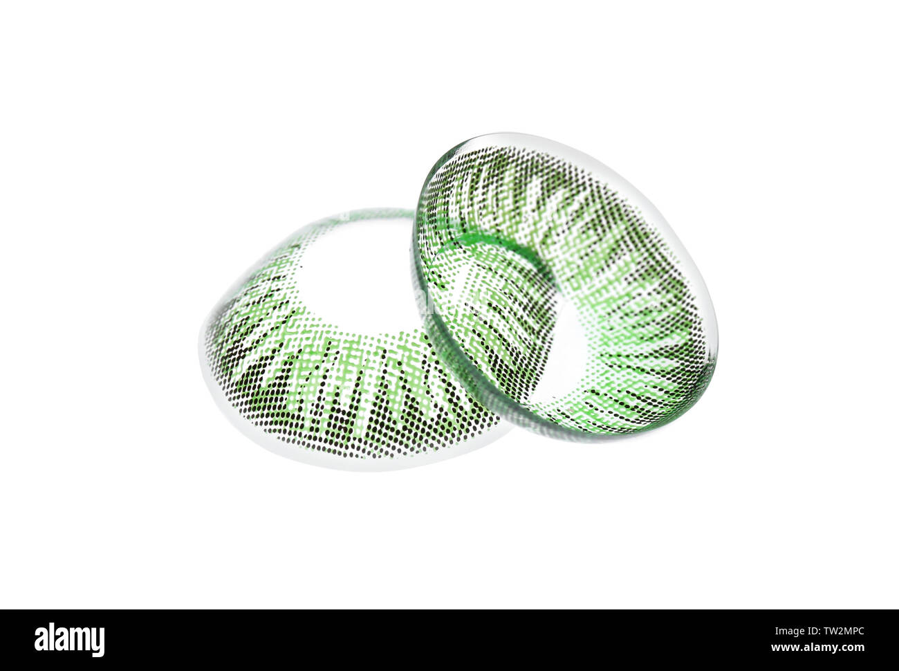 Lenti a contatto colorate su sfondo bianco Foto Stock